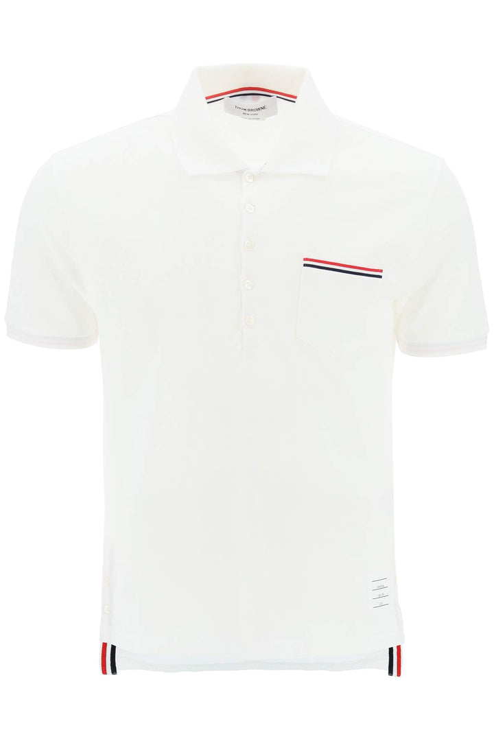 Thom Browne Mercerized Cotton Polo Shirt   White