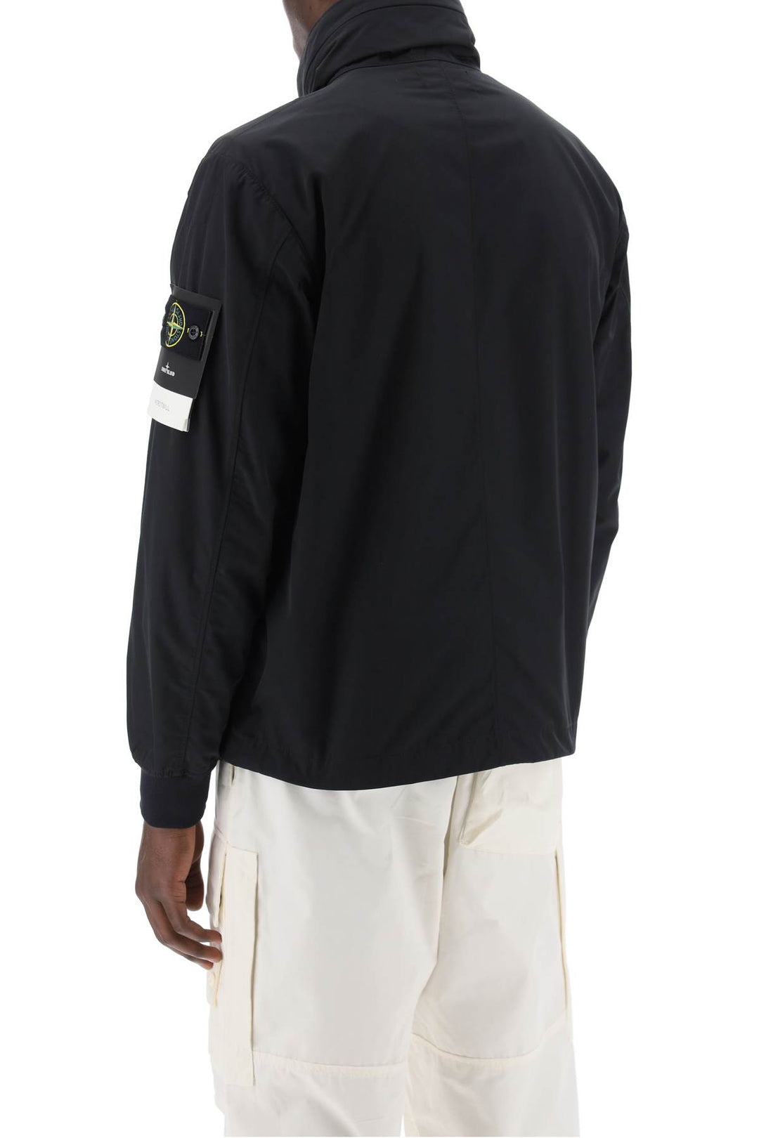 Stone Island Micro Twill Jacket With Extractable Hood   Black