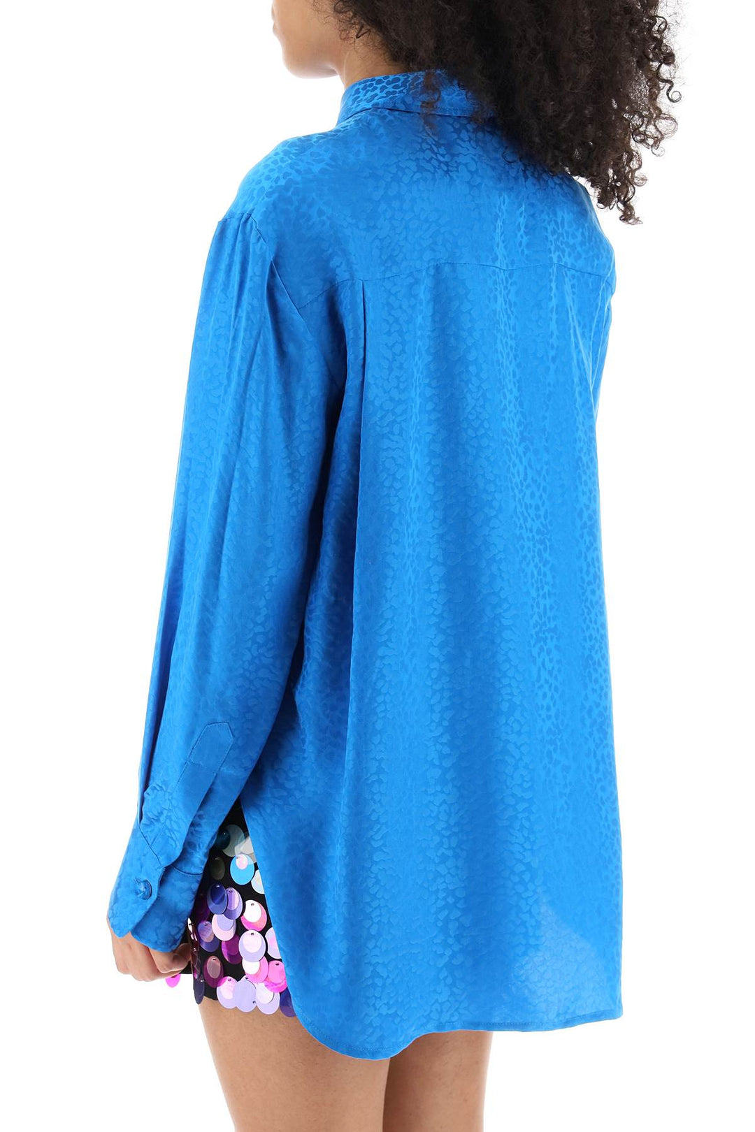 Art Dealer Charlie Shirt In Jacquard Silk   Blu