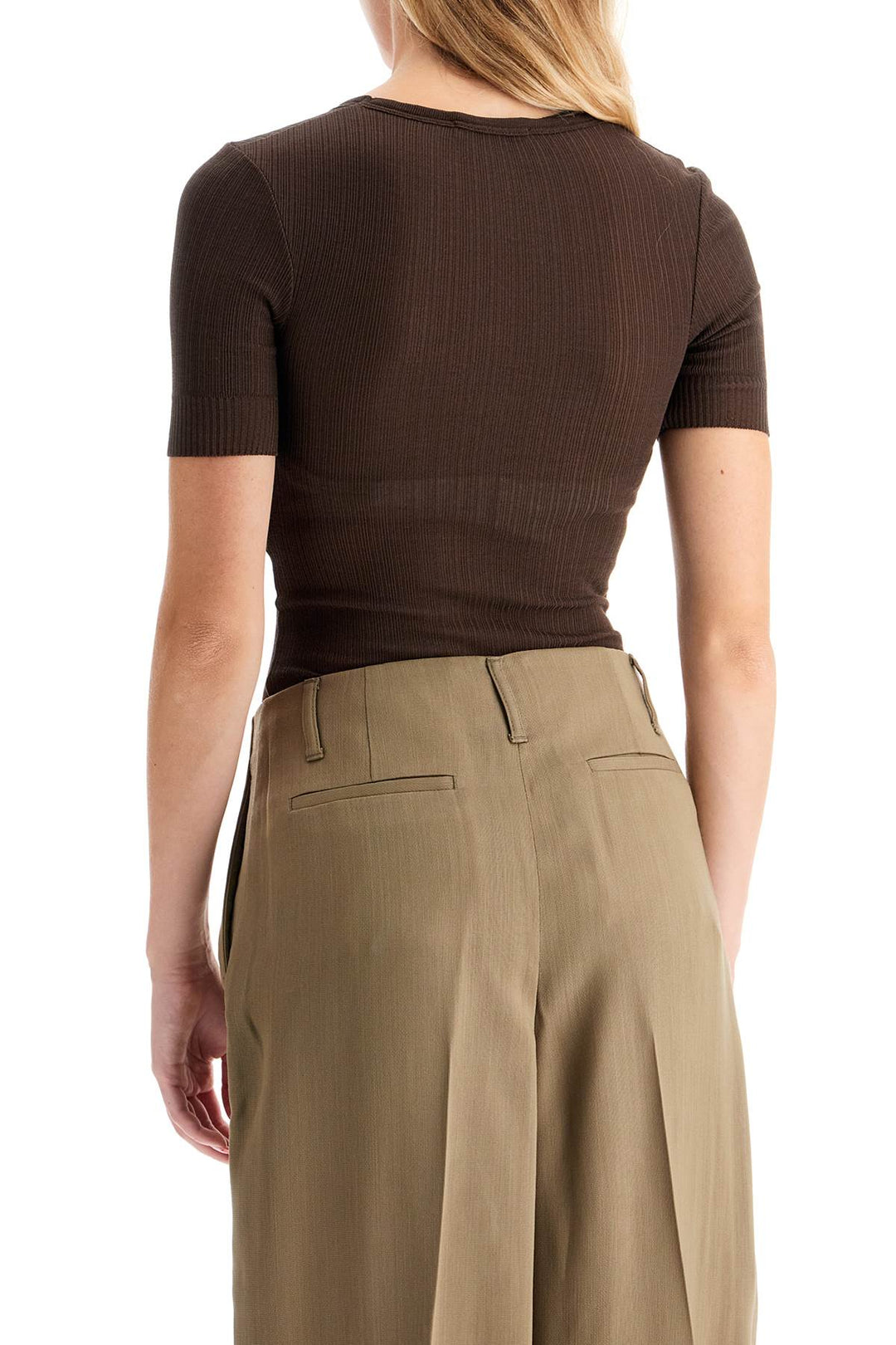 Lemaire Short Sleeved Lightweight Knit Body For Men   Brown