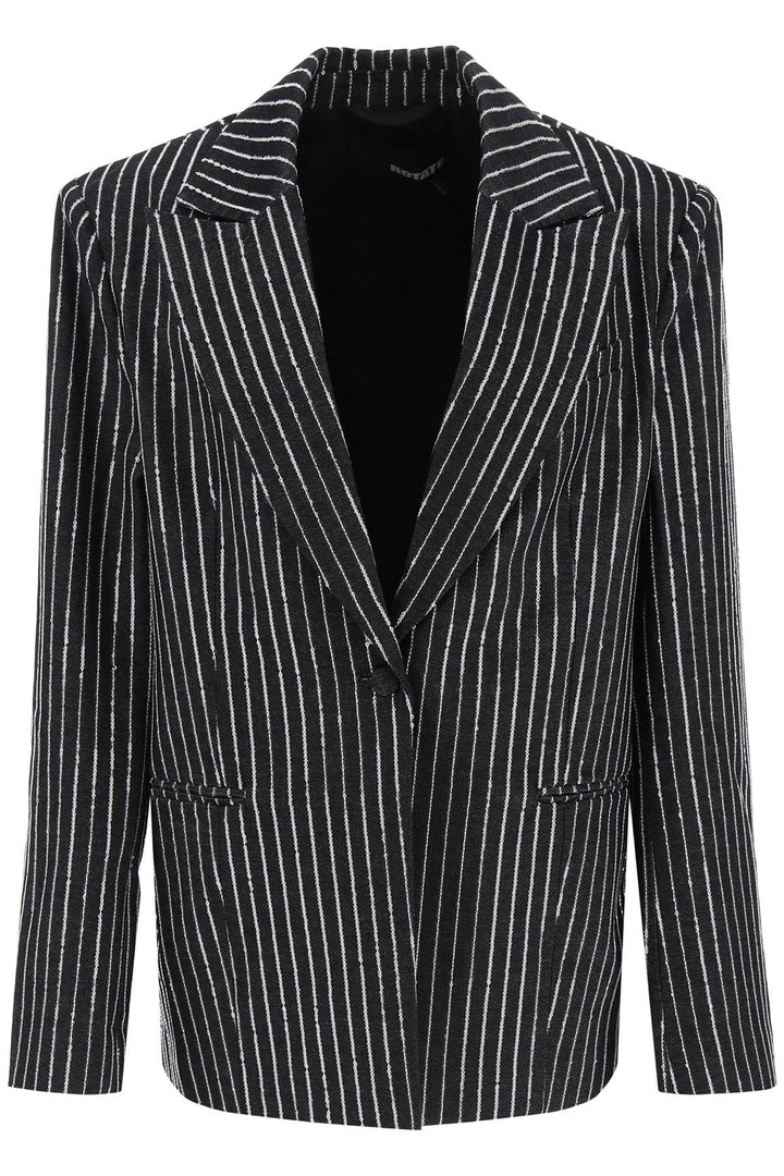 Rotate Blazer With Sequined Stripes   Black