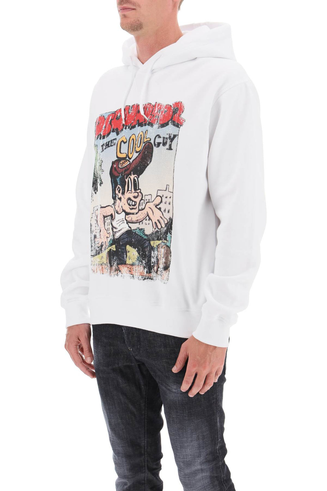 Dsquared2 Hoodie With Graphic Print   Bianco