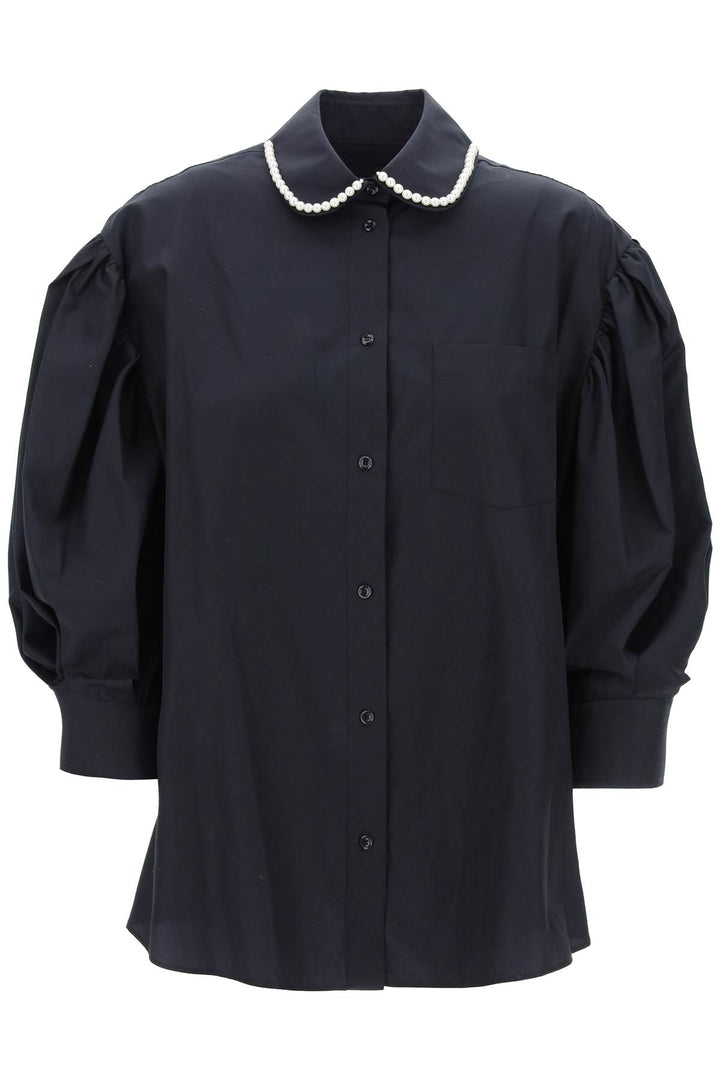 Simone Rocha Puff Sleeve Shirt With Embellishment   Black