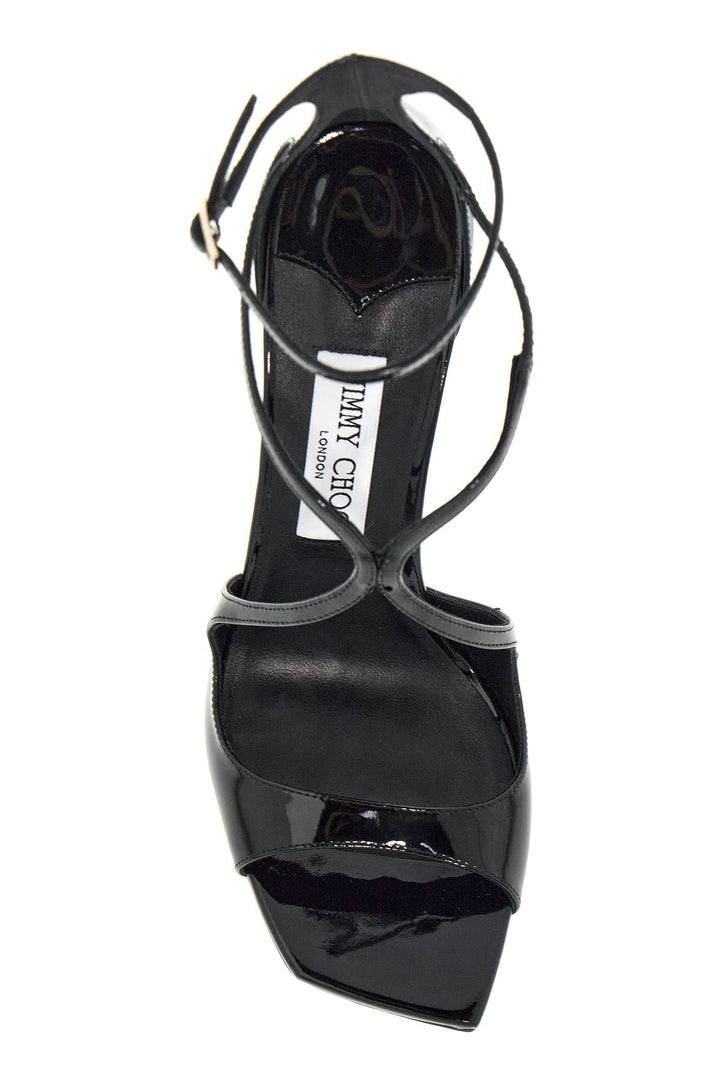 Jimmy Choo Patent Leather Azia 95 Sandals   Black