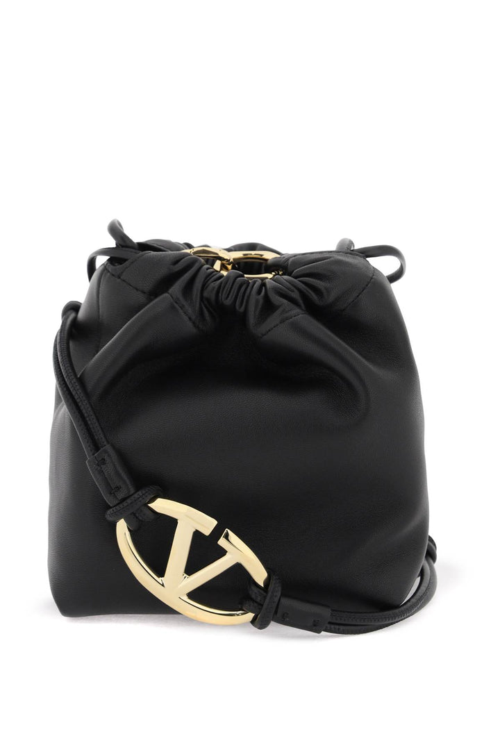 Valentino Garavani Mini Vlogo Bucket Bag With Pouf   Black