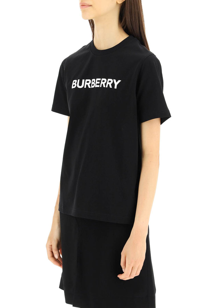 Burberry T Shirt With Logo Print   Nero