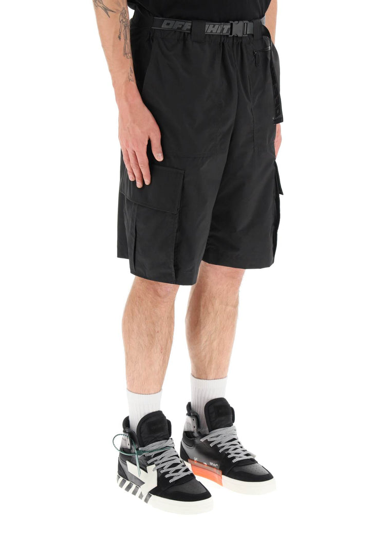 Off White Industrial Cargo Shorts   Black