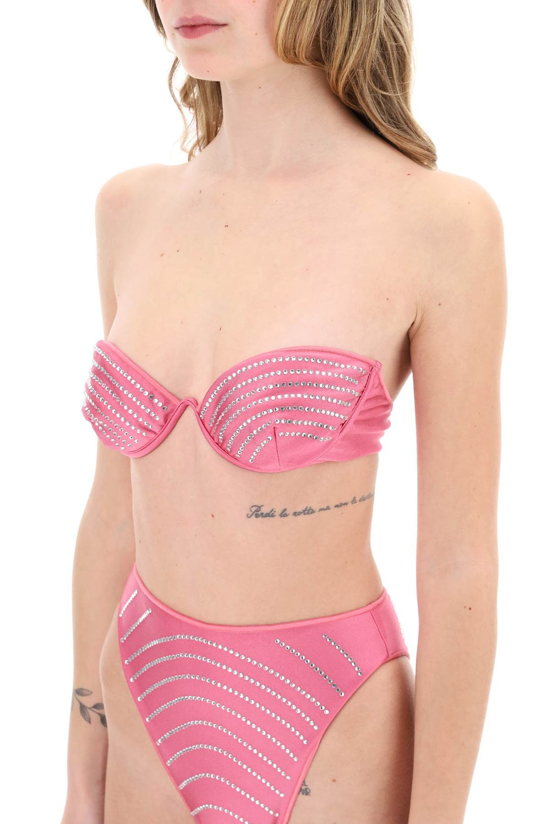 Oséree Bikini Set With Rhinestones   Fuchsia