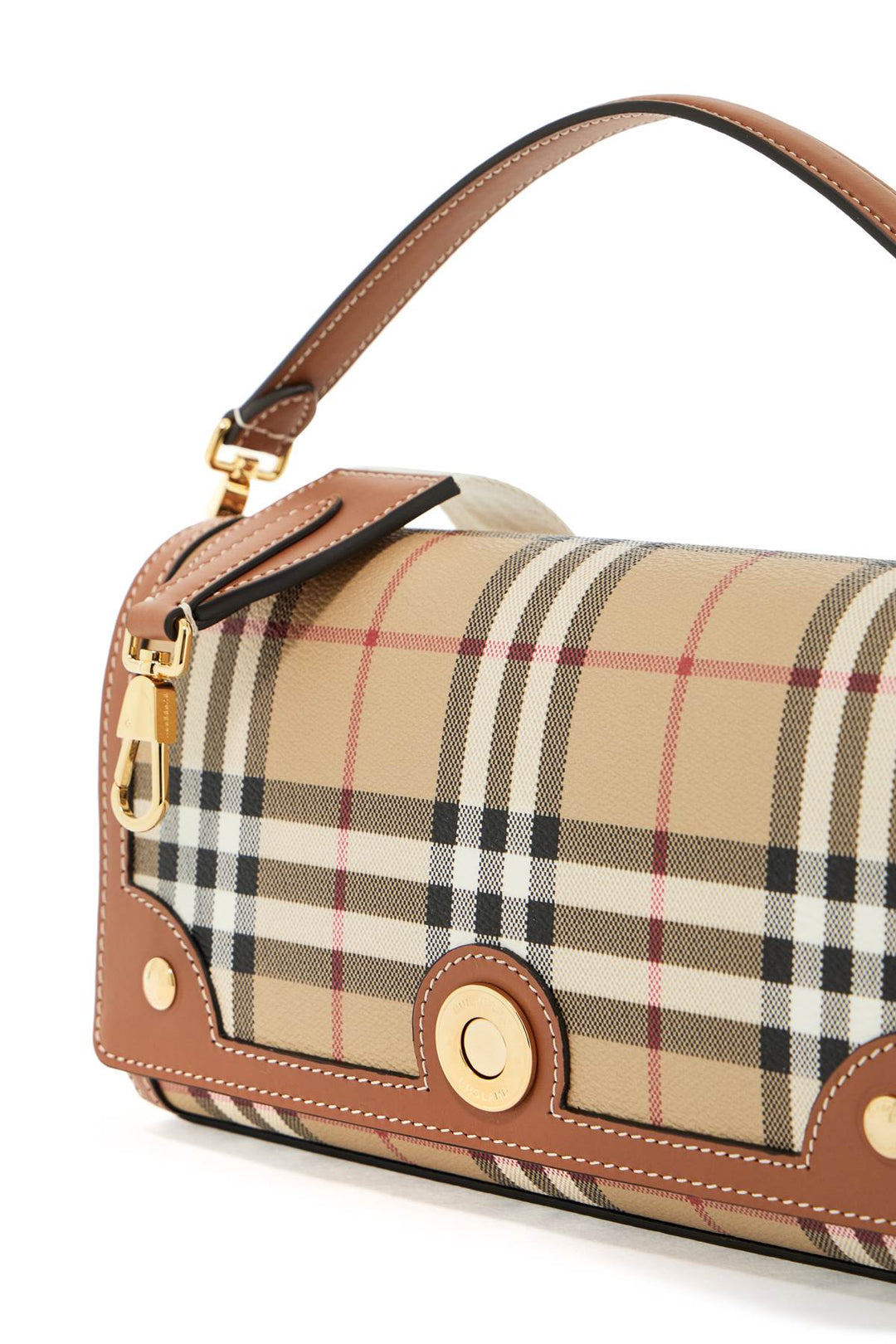 Burberry Shoulder Bag With Check Pattern Notes   Beige