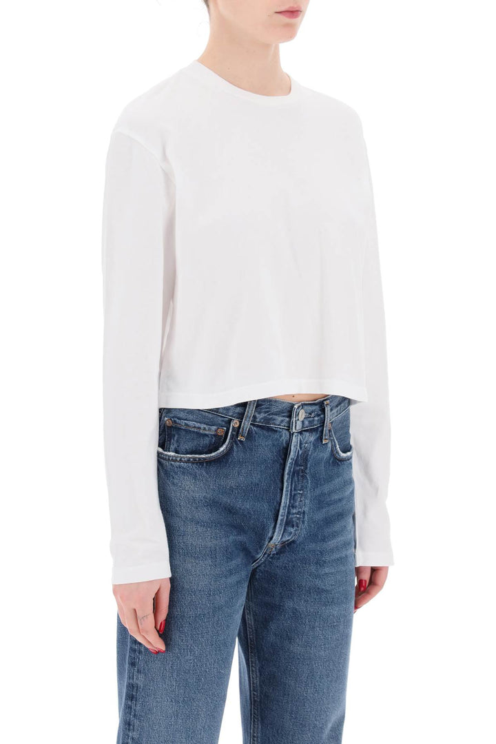 Agolde Replace With Double Quotecropped Long Sleeved Mason T   Bianco