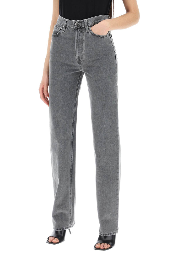 Toteme Classic Cut Organic Denim Jeans With L34 Length   Grigio