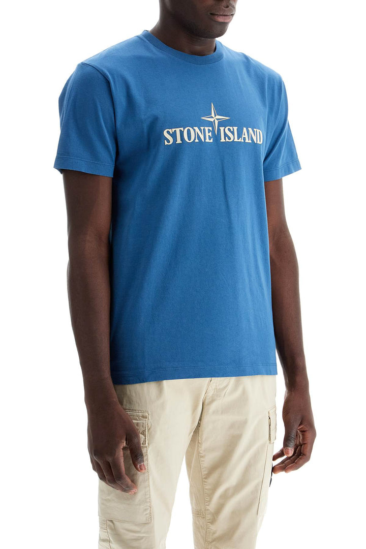 Stone Island Regular Fit Logo T Shirt   Blue