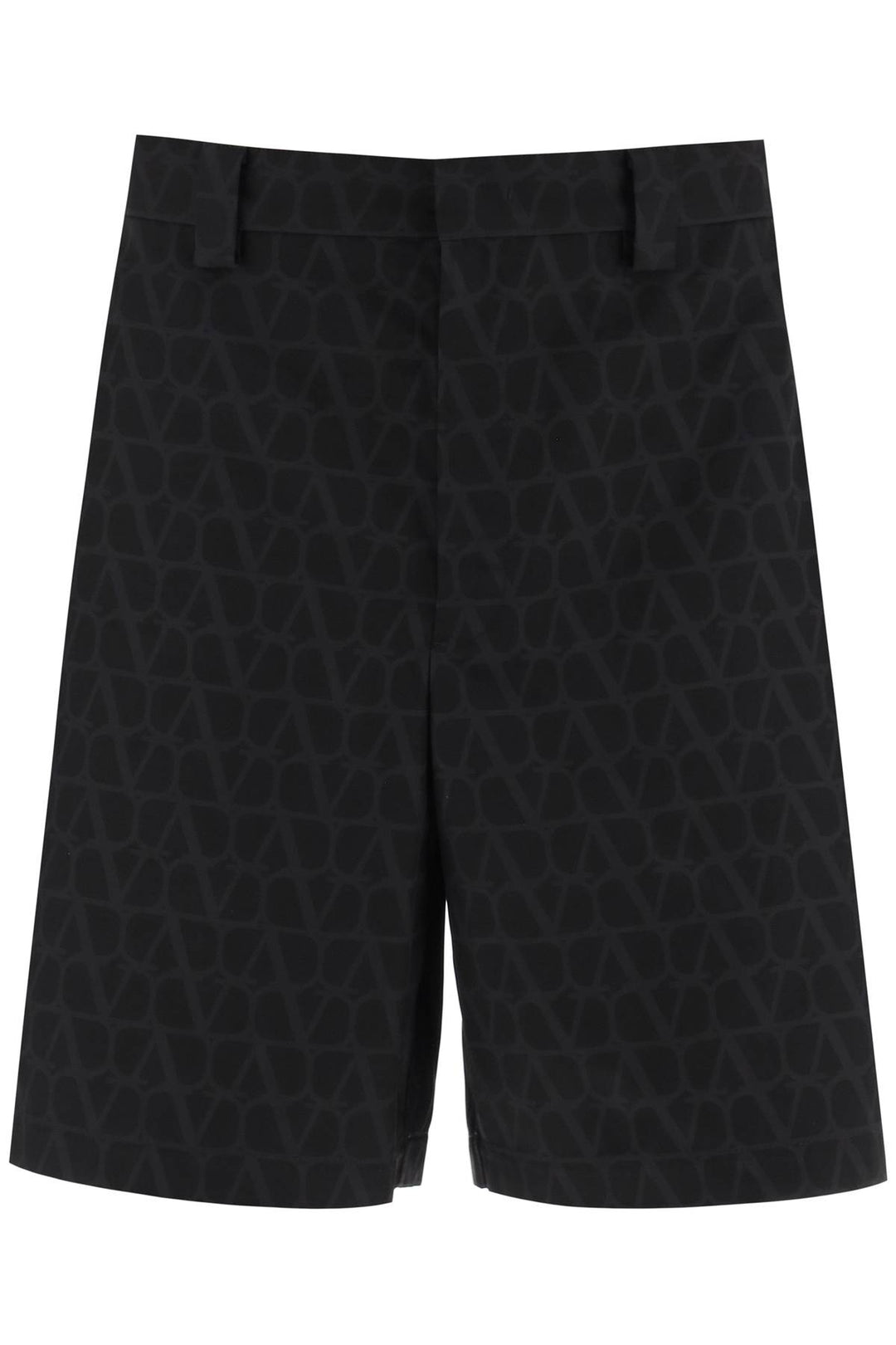 Valentino Garavani Shorts With Toile Iconographe Motif   Black