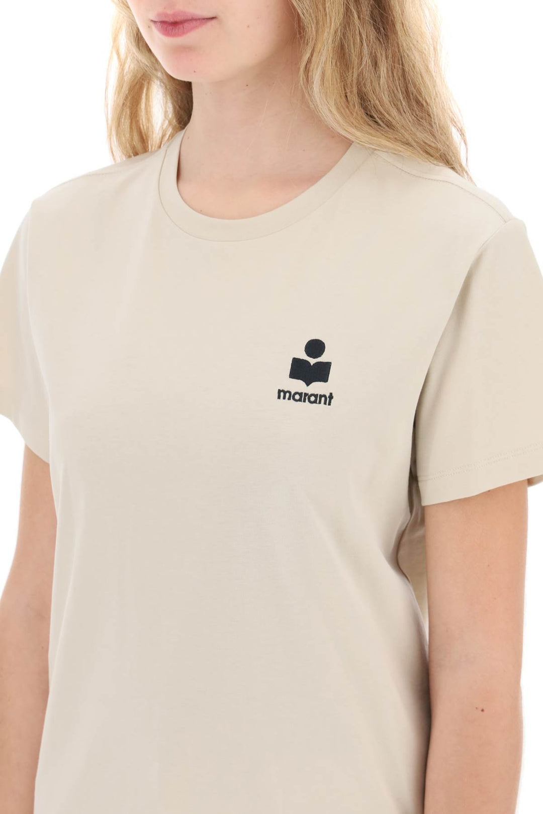 Isabel Marant Etoile Aby Regular Fit T Shirt   Beige