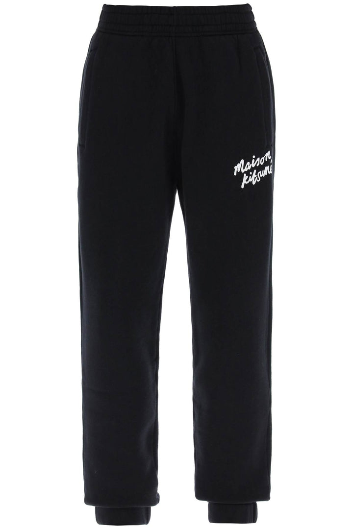 Maison Kitsune Sporty Pants With Handwriting   Black