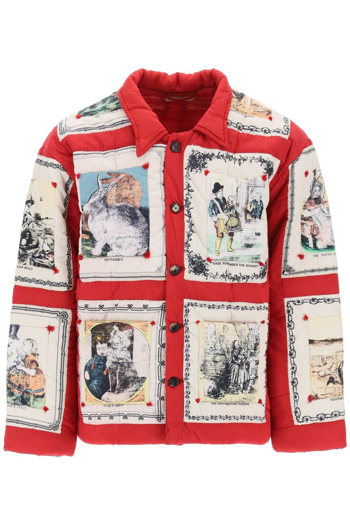 Bode Storytime Quilted Jacket   Red