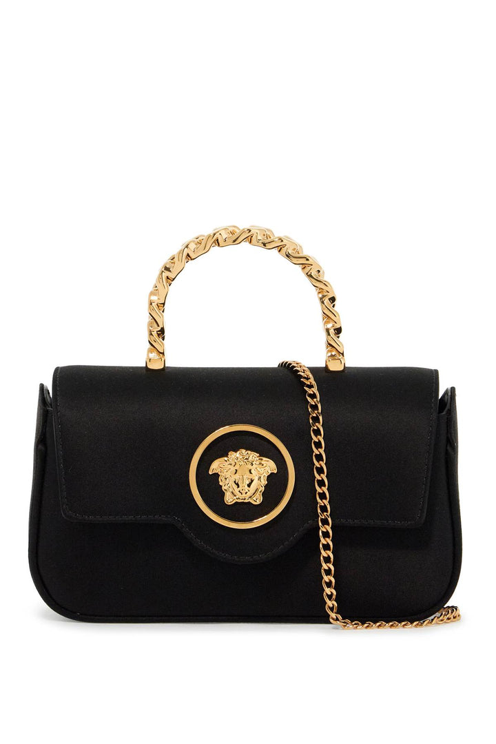 Versace Mini Satin Bag With Medusa Design   Black