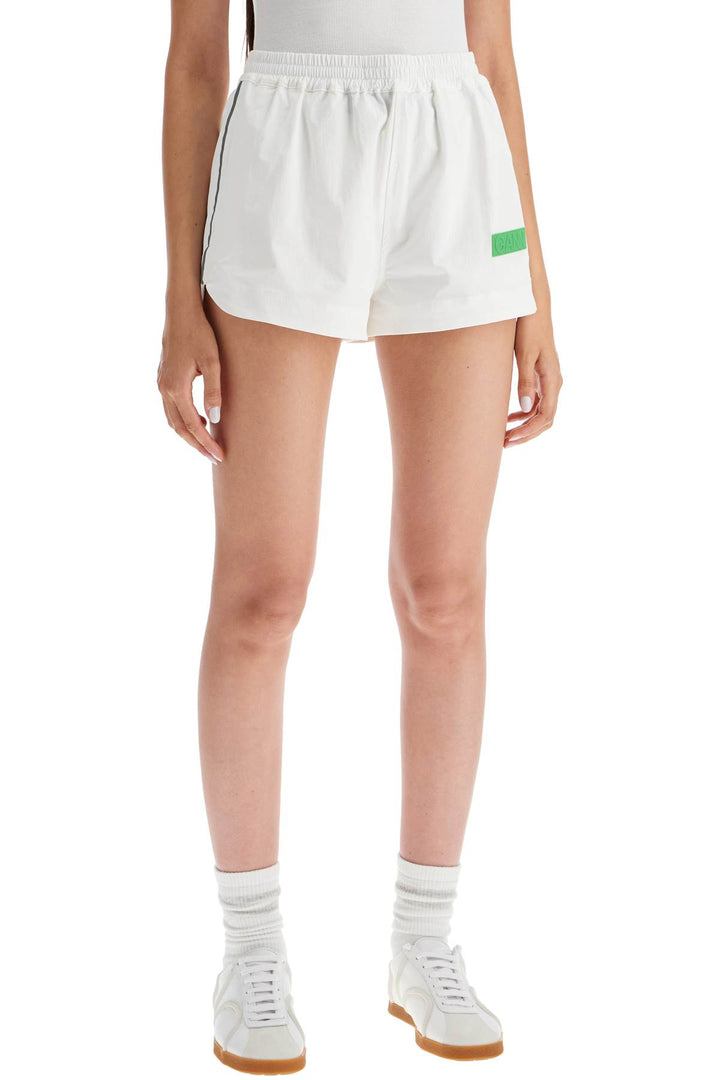 Ganni Nylon Stretch Shorts For Active   White