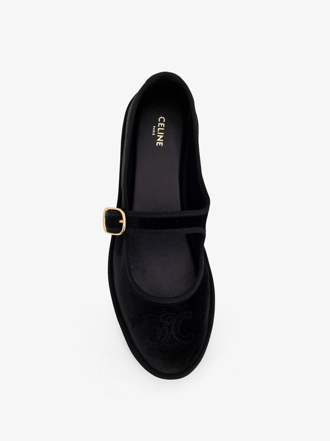 EveTriomphe velvet Mary Jane ballerinas