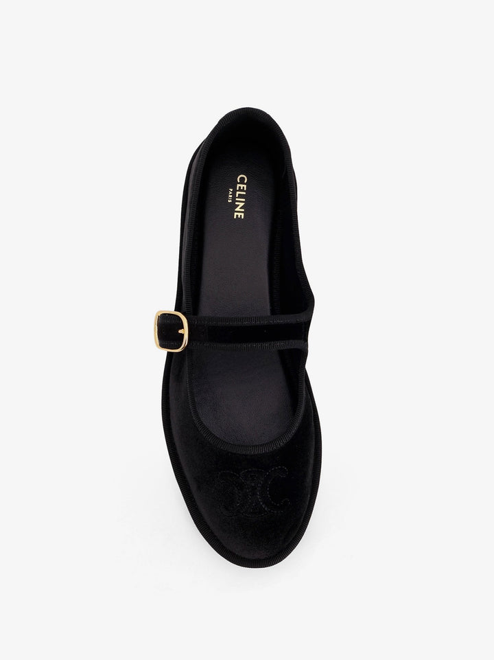 EveTriomphe velvet Mary Jane ballerinas