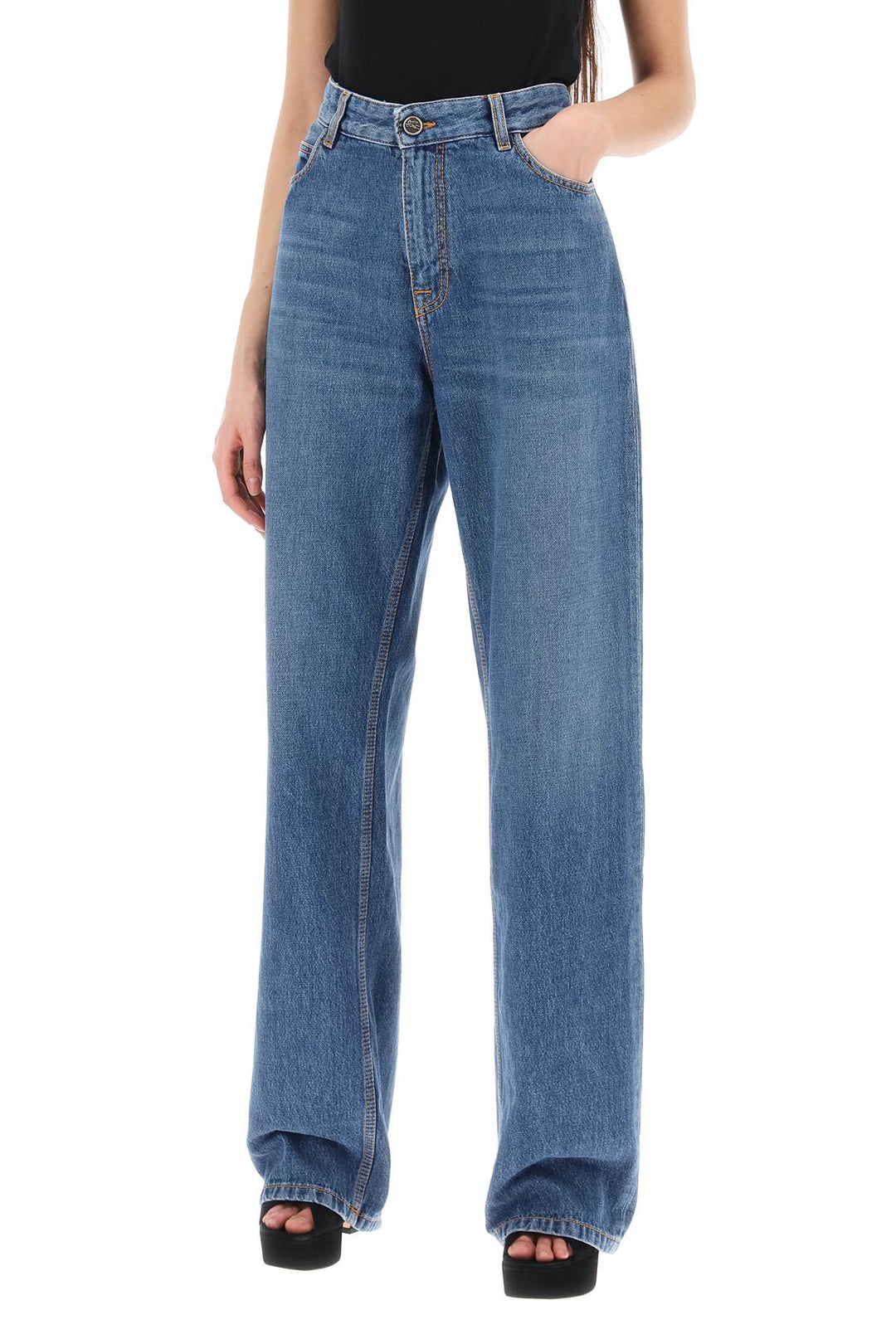 Etro Low Waisted Baggy Jeans   Blu