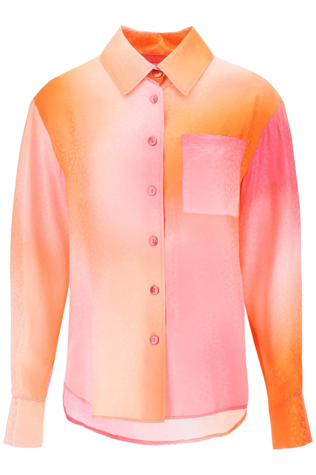 Art Dealer Charlie Shirt In Jacquard Silk   Arancio