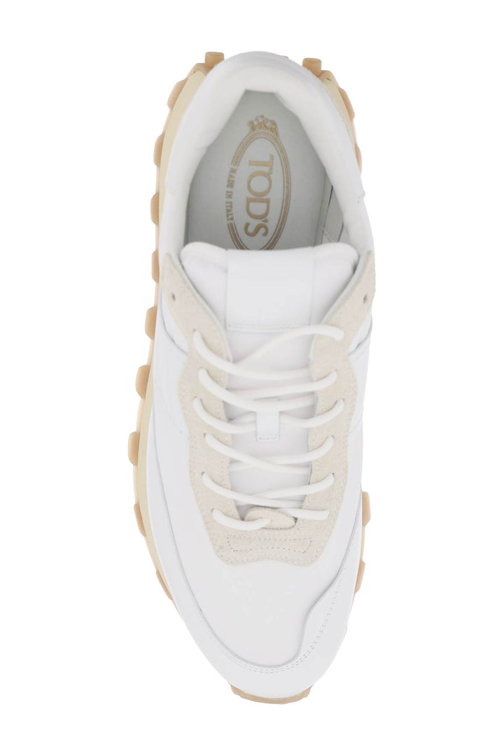 Tod's Leather And Fabric 1t Sneakers   Beige
