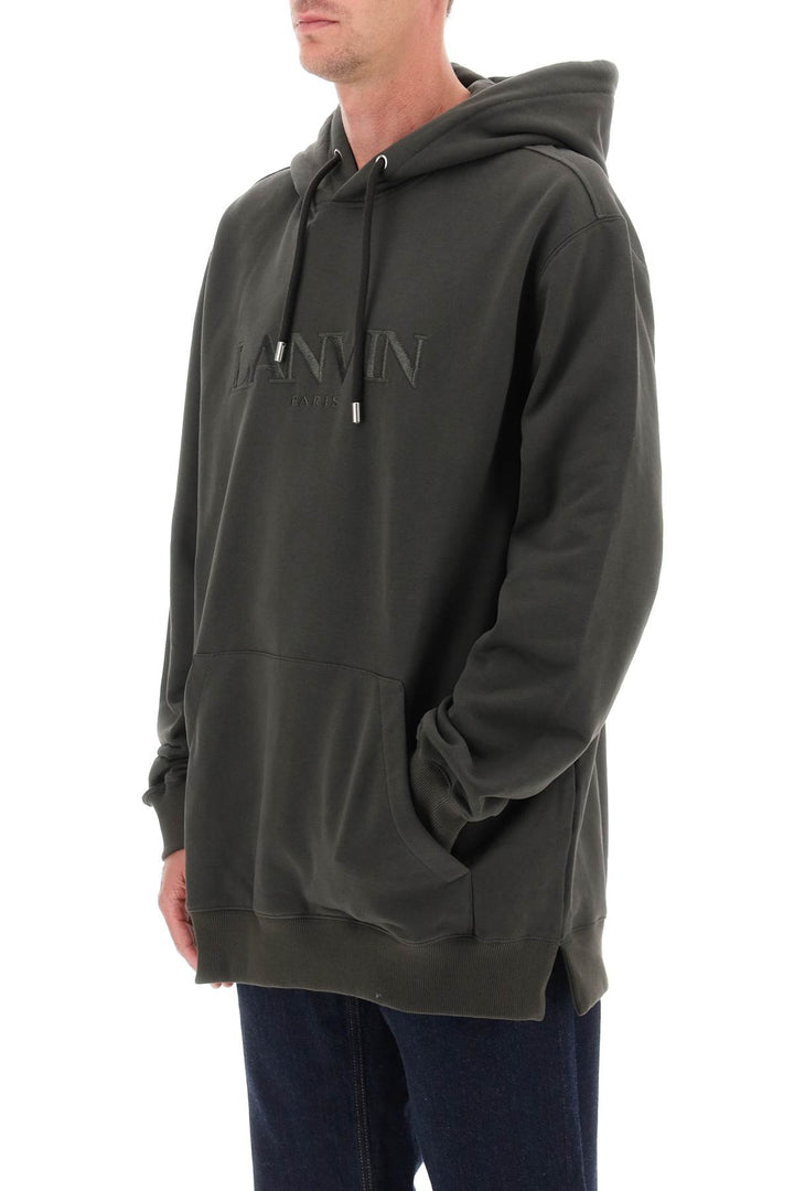 Lanvin Hoodie With Curb Embroidery   Green