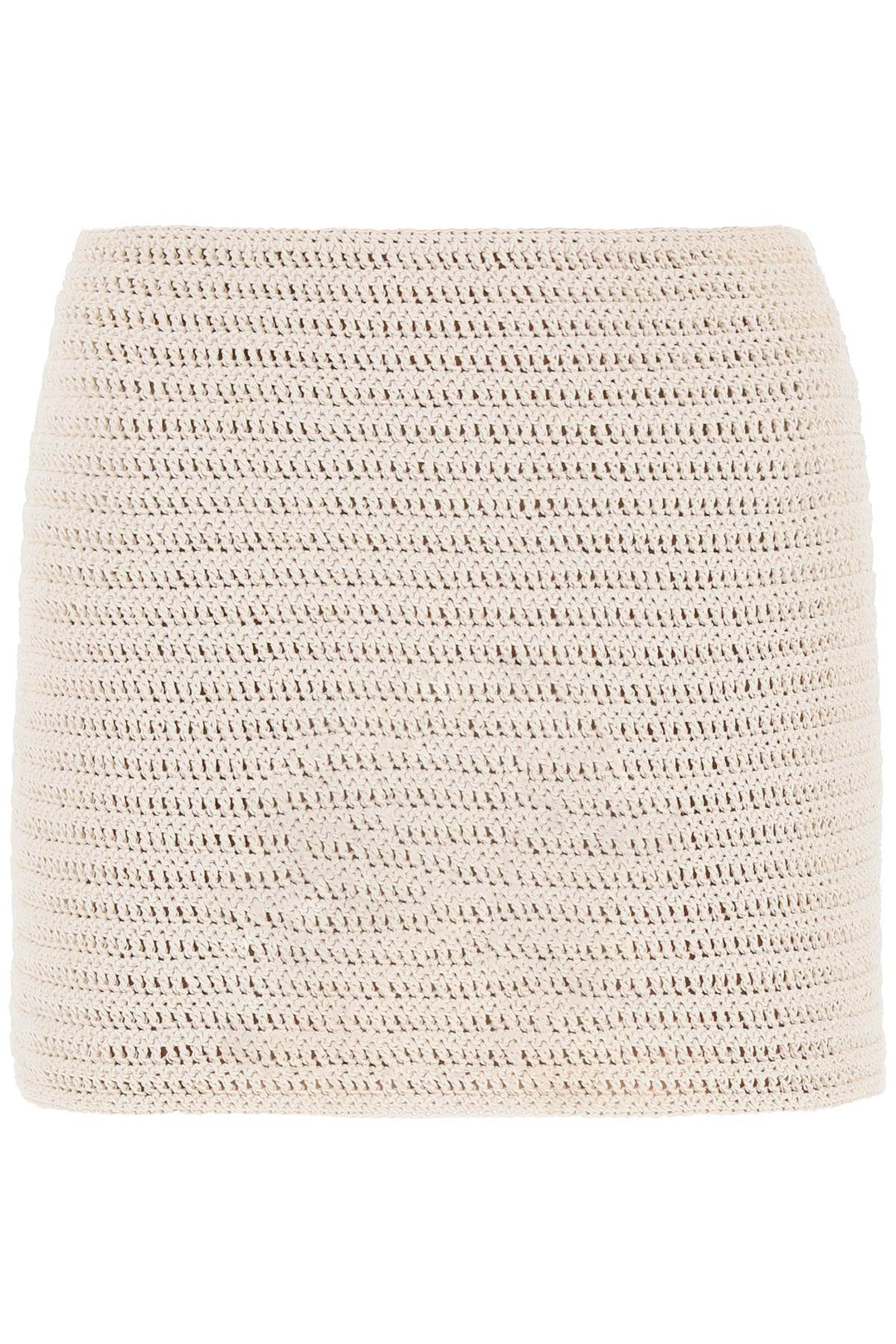 Magda Butrym Crochet Mini Skirt   Bianco