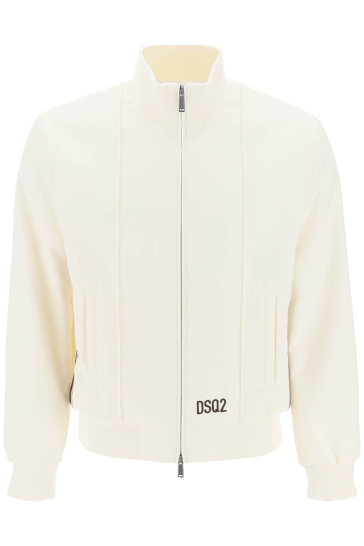 Dsquared2 Sweatshirt With Striped Bands   Bianco