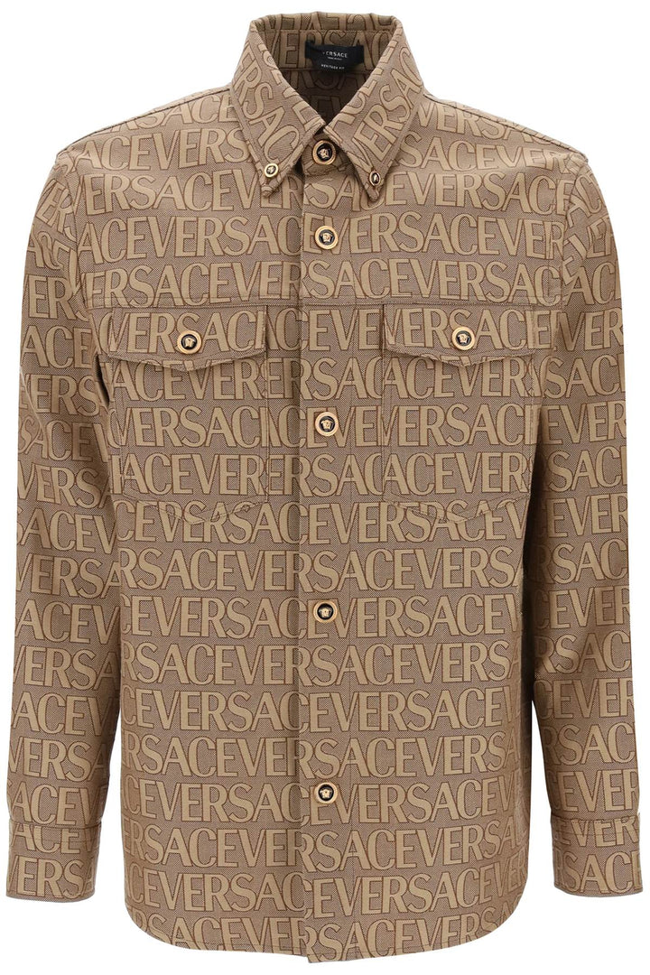 Versace Allover Overshirt Jacket   Marrone