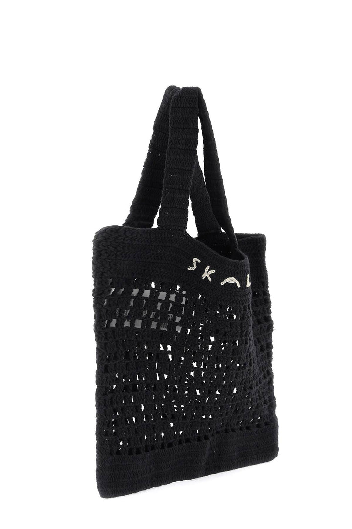 Skall Studio Evalu Crochet Handbag In 9   Nero