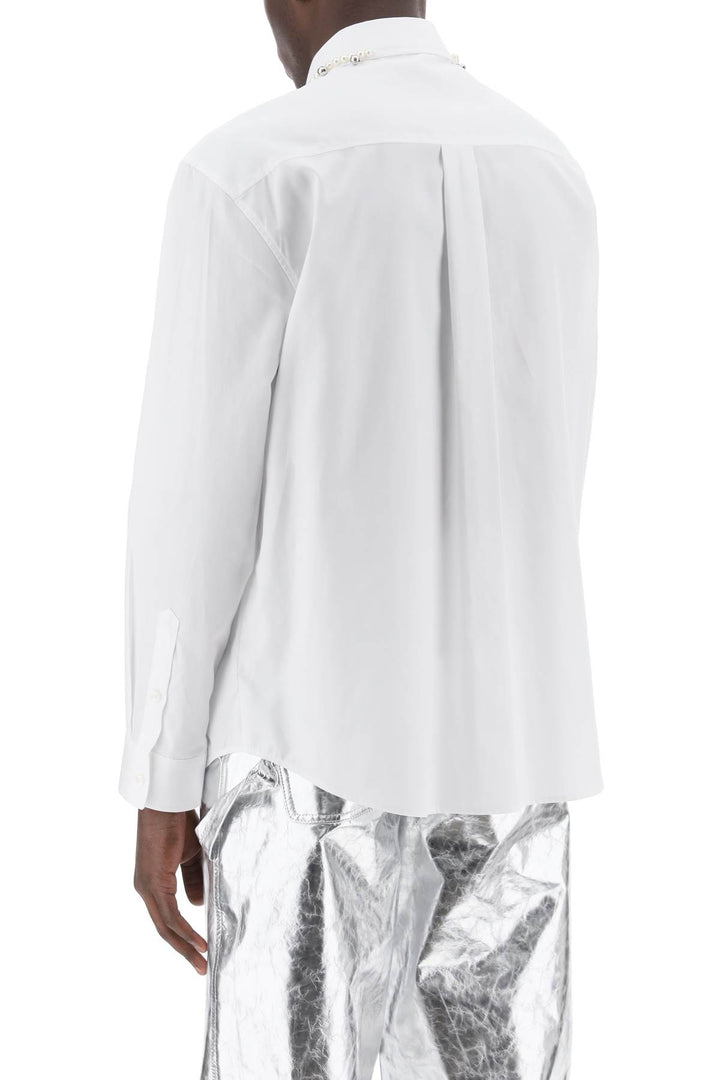 Simone Rocha Shirt With Pearls And Bells   Bianco