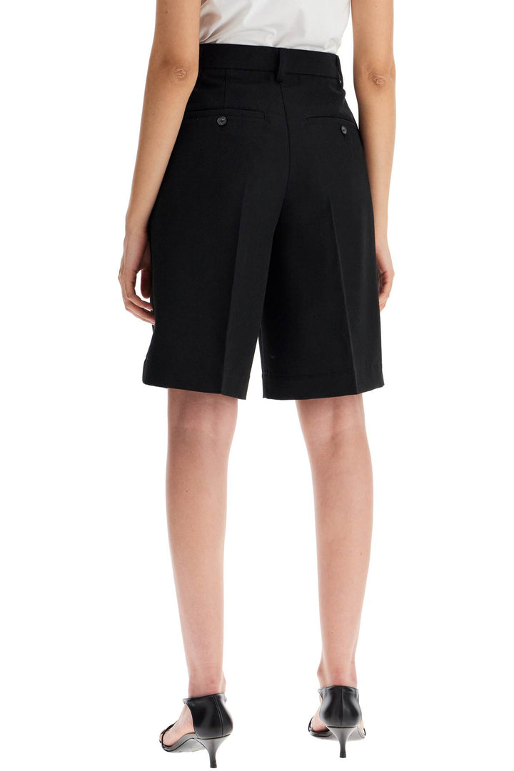 Toteme Tailored Wool Blend Bermuda Shorts   Black