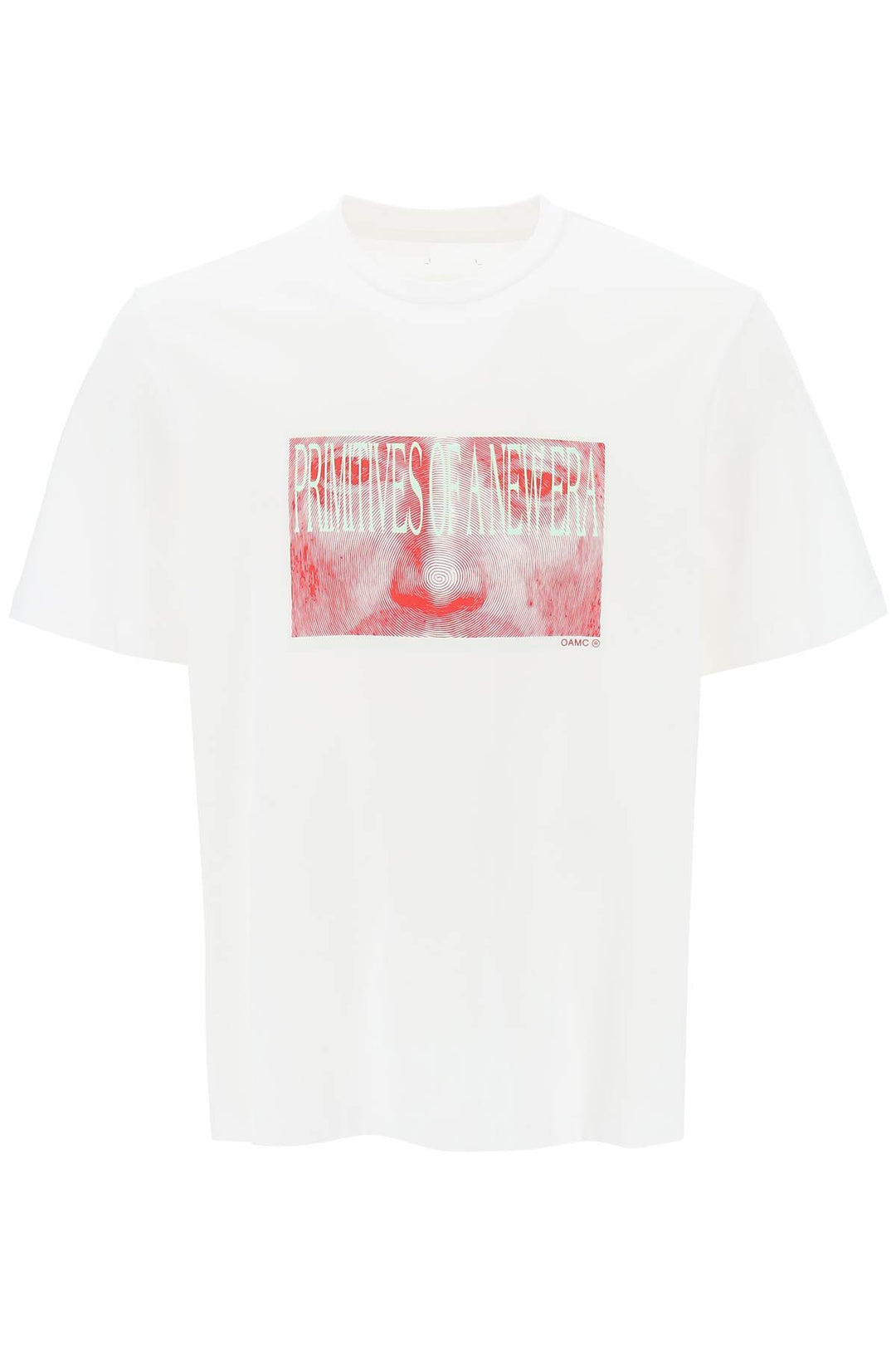 Oamc 'Albrecht' T Shirt With Print   Bianco