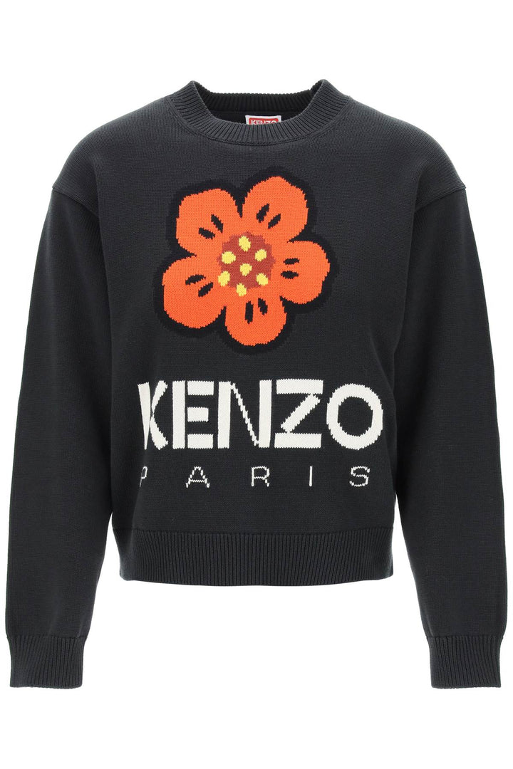 Kenzo Bokè Flower Sweater In Organic Cotton   Nero