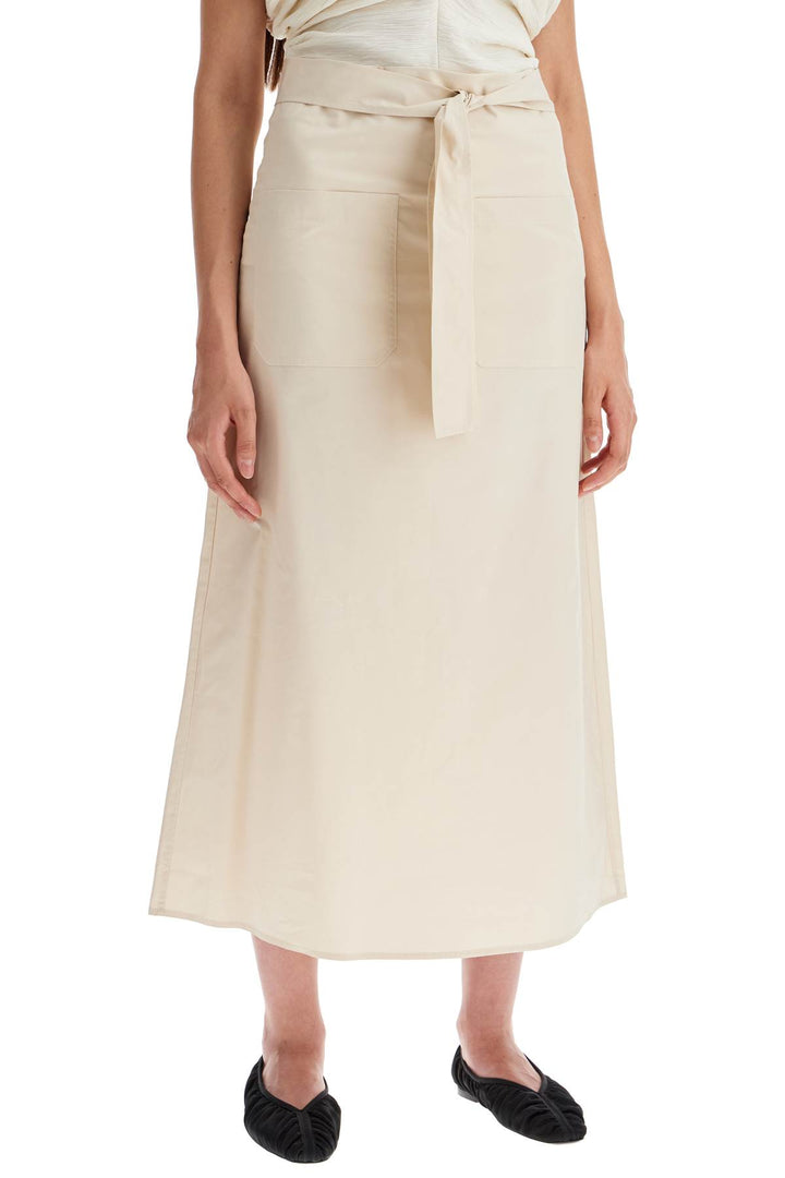 Toteme Tie Waist Midi Skirt   White