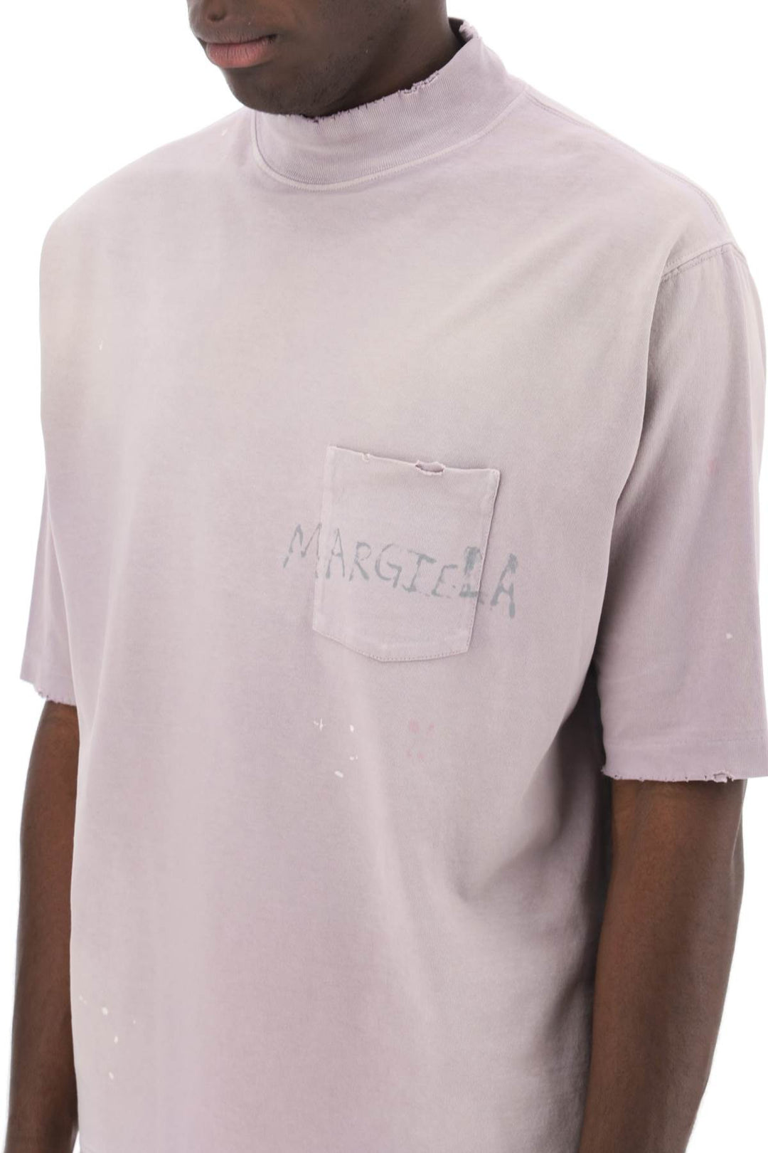 Maison Margiela Handwritten Logo T Shirt With Written Text   Viola