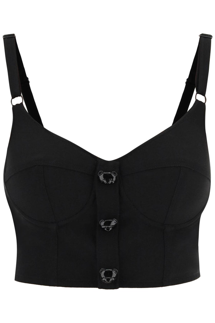 Moschino Bustier Top With Teddy Bear Buttons   Nero