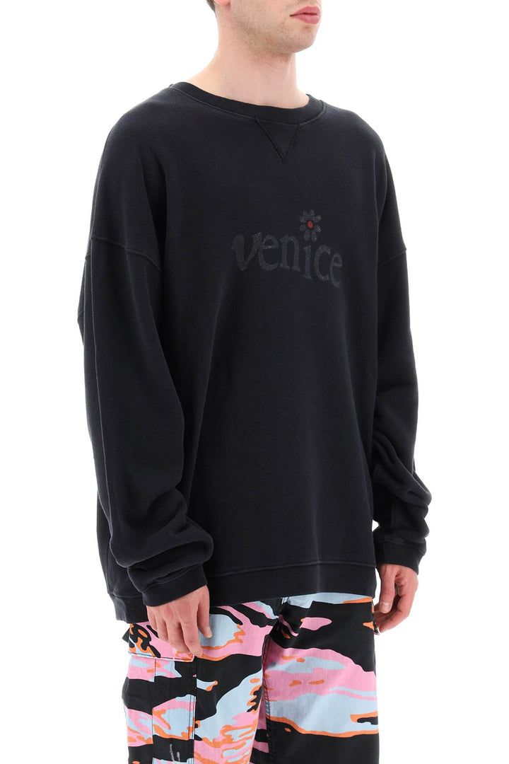 Erl Venice Print Maxi Sweatshirt   Nero