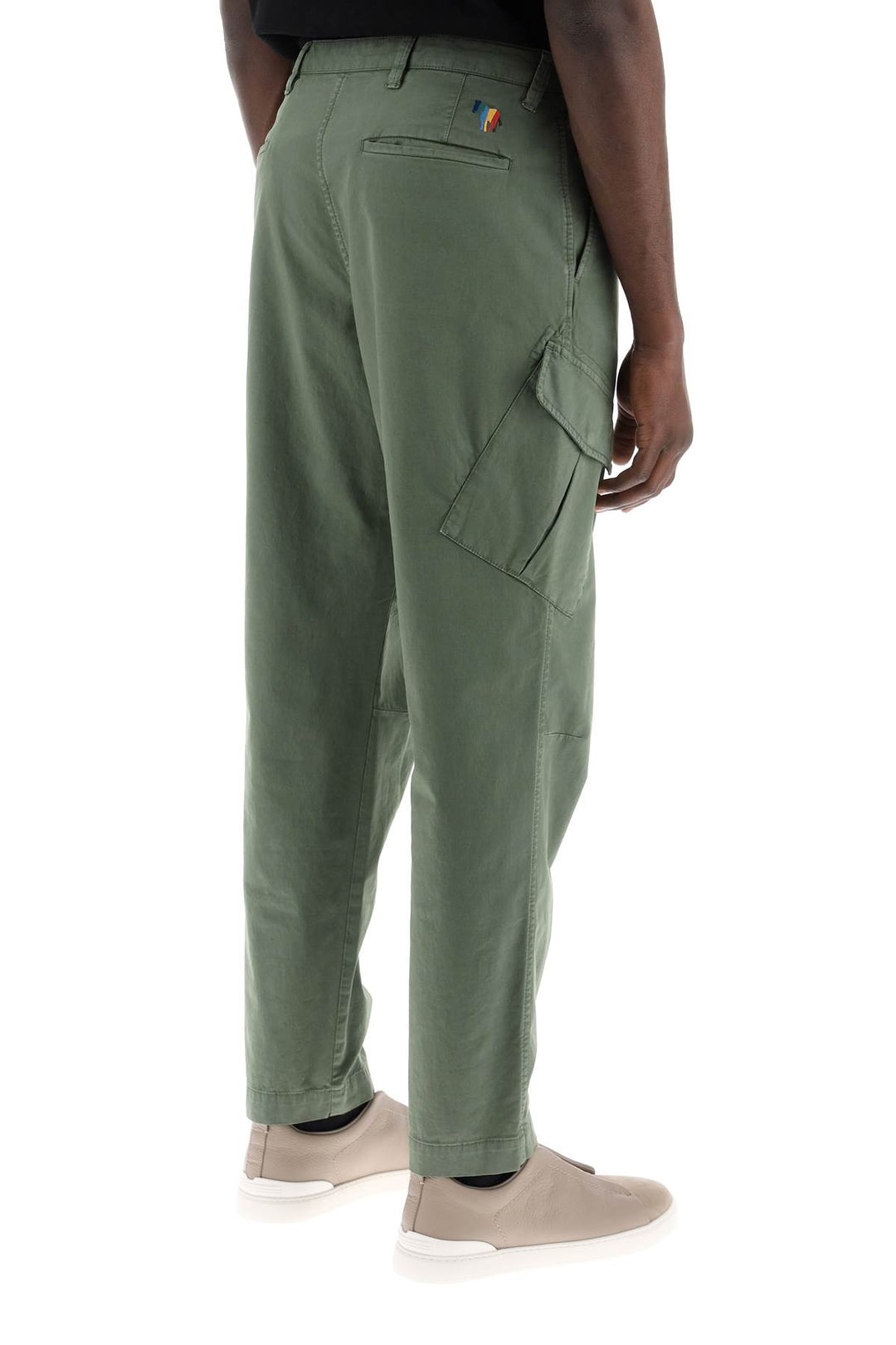 Ps Paul Smith Stretch Cotton Cargo Pants For Men/W   Green