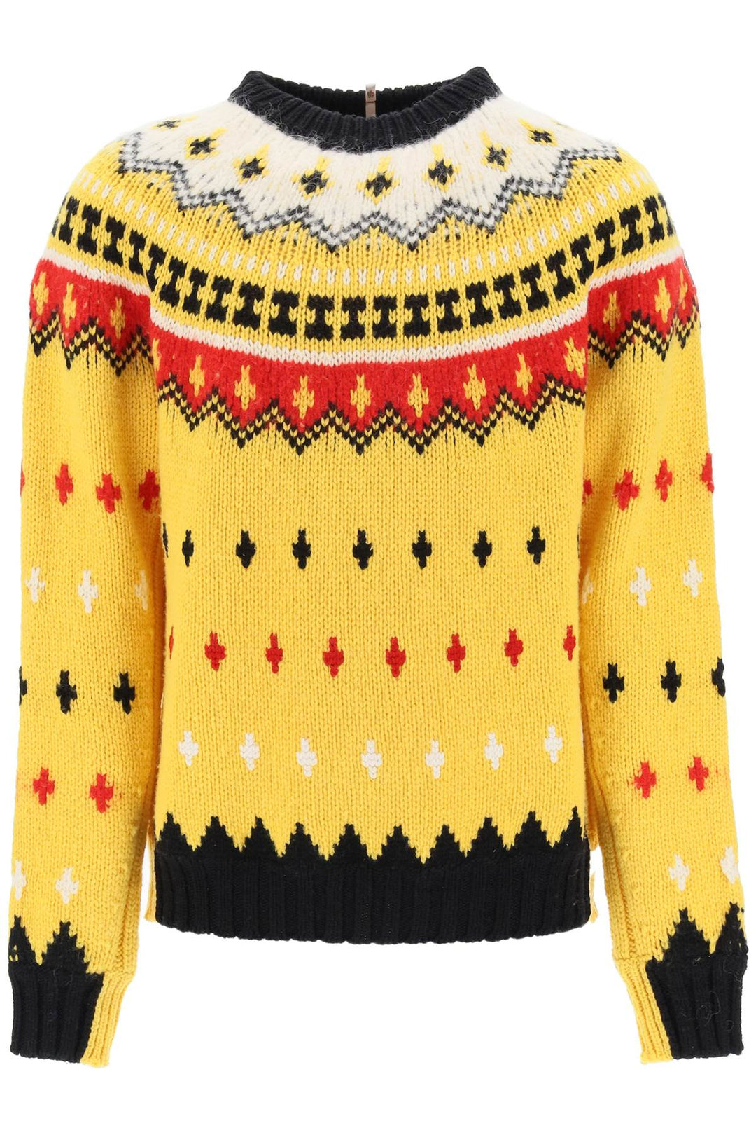 Moncler Grenoble Fair Isle Sweater In Wool And Alpaca   Giallo