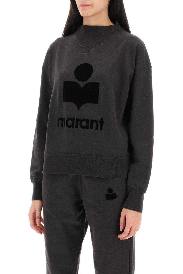 Isabel Marant Etoile Moby Sweatshirt With Flocked Logo   Grey