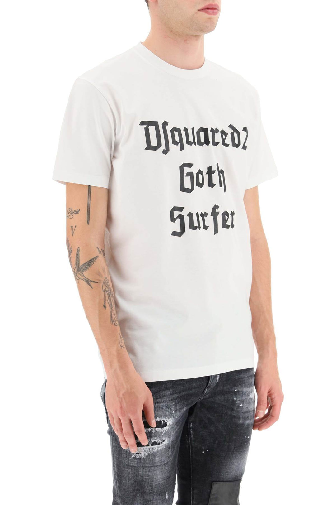 Dsquared2 'D2 Goth Surfer' T Shirt   Bianco