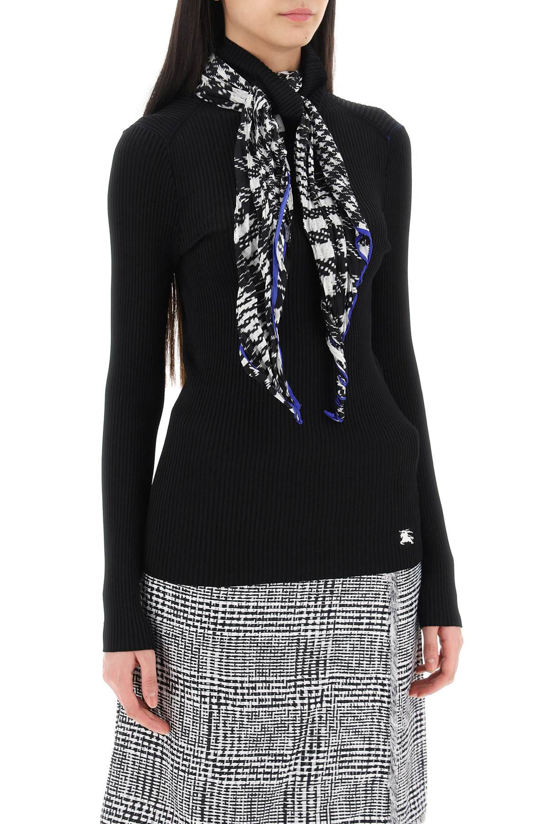 Burberry Dolcevita sweater With Integrated Scarf   Nero