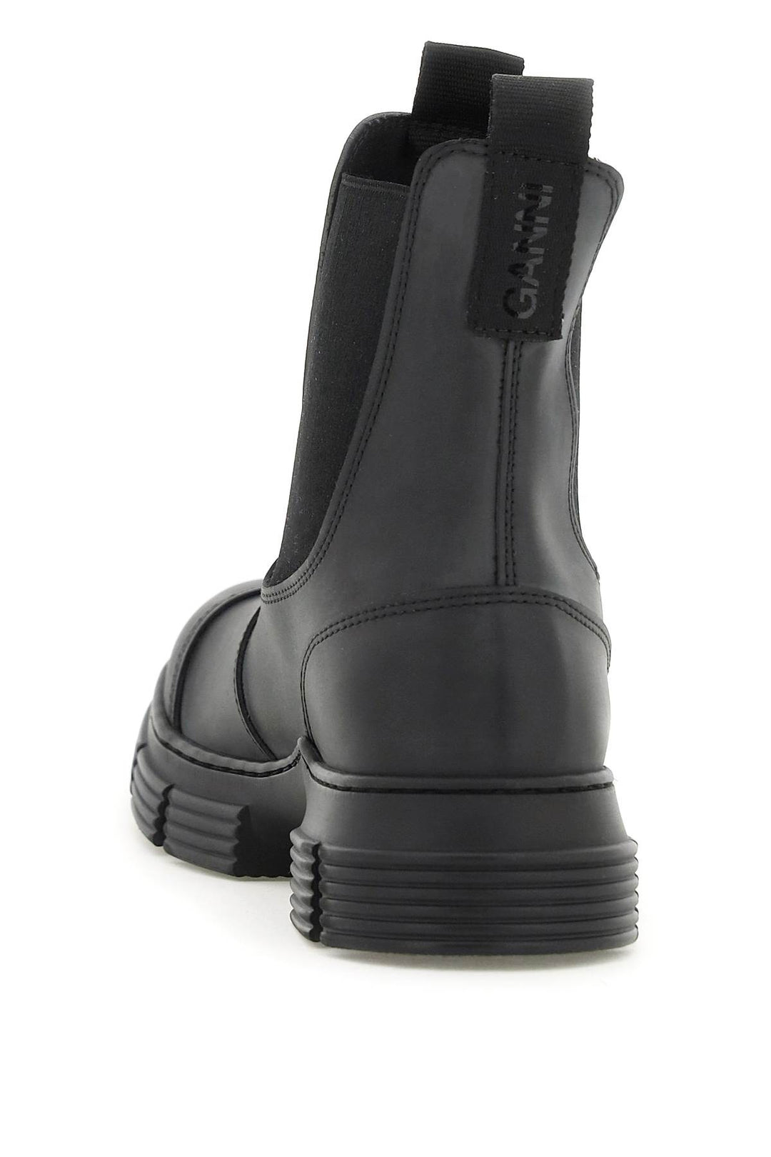Ganni Recycled Rubber Chelsea Ankle Boots   Nero