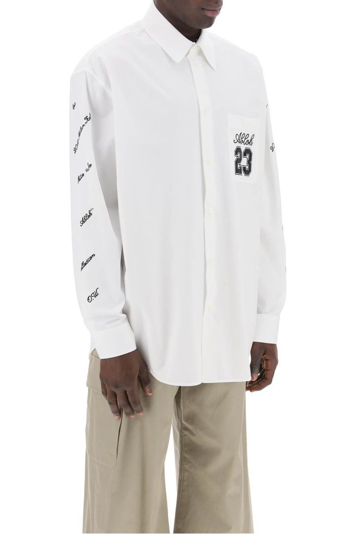 Off White Replace With Double Quoteoversized Shirt With   Bianco