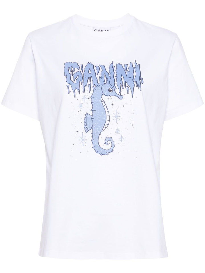 Ganni T Shirts And Polos White