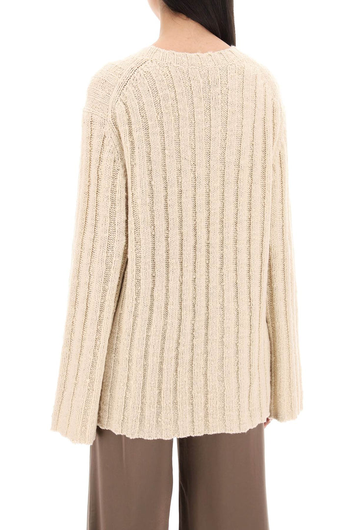 By Malene Birger Cirra Ribbed Knit Pullover   Beige