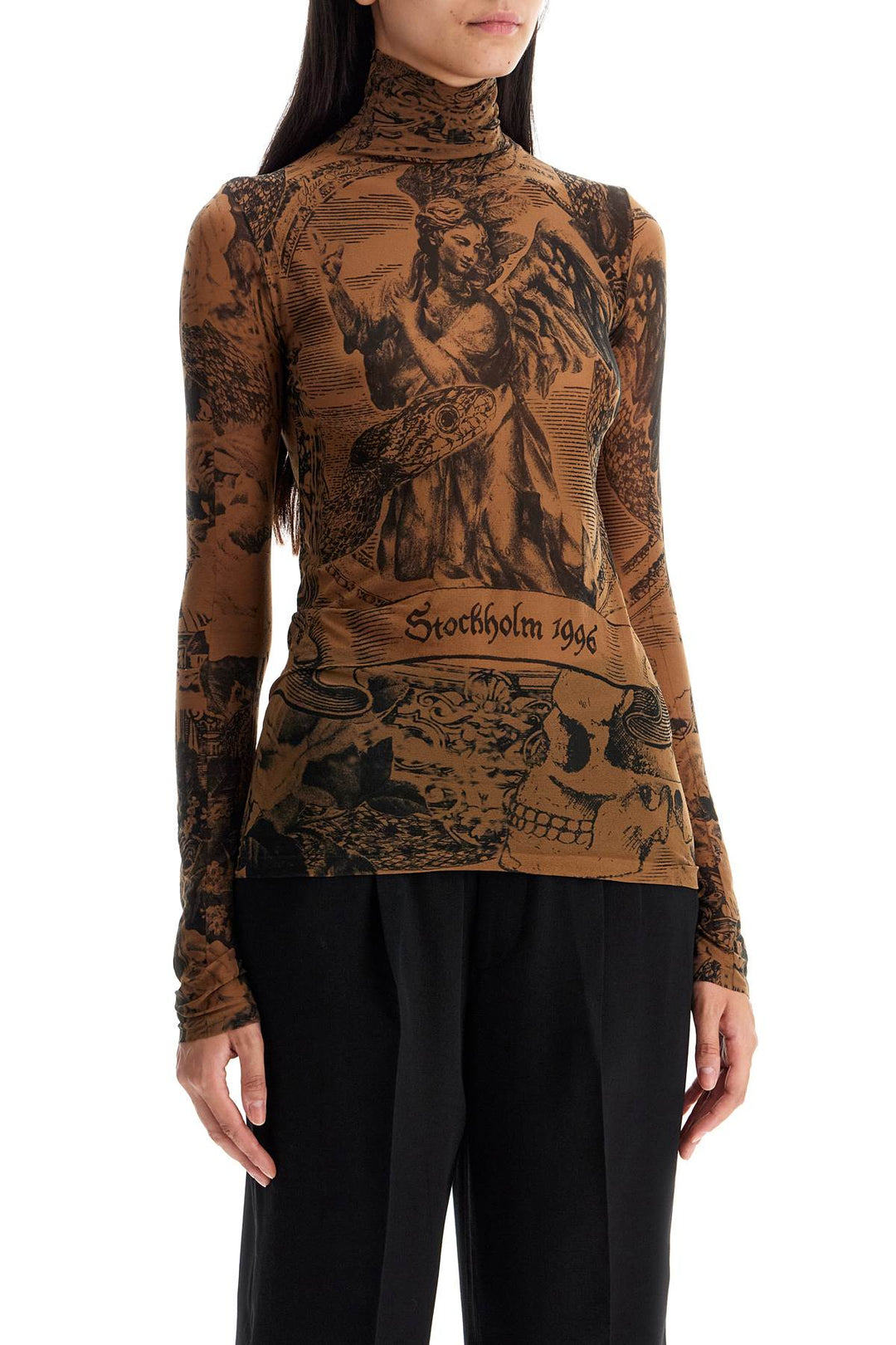 Acne Studios Printed Seamless Top With   Brown